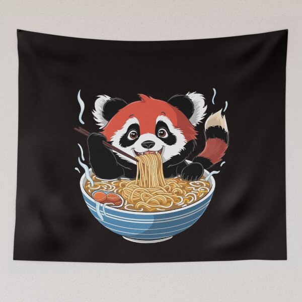 Item preview, Sweet red panda in ramen designed and sold by GrafiShop.