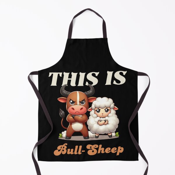 Item preview, Angry Bull & Sheep - Funny "This Is Bull-Sheep" Pun designed and sold by Kawaii-n-Spice.