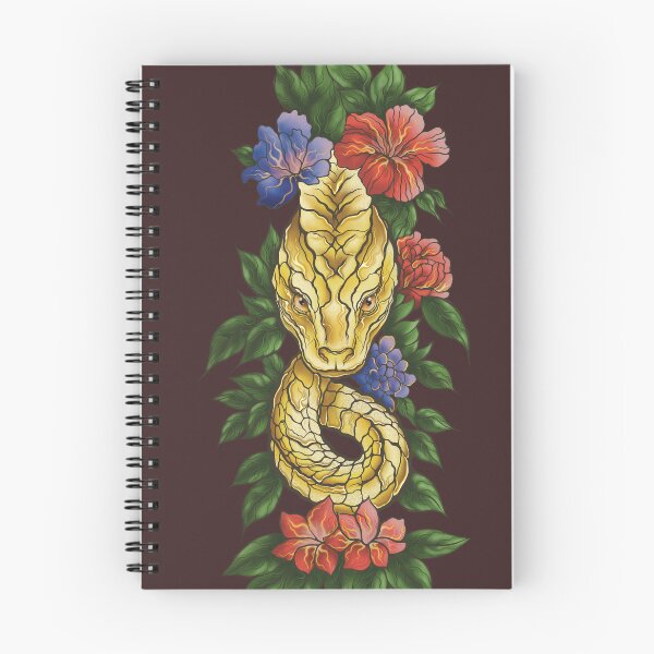 Item preview, Snake & Vibrant Red and Blue Flowers (Transformation and Renewal) designed and sold by AlinaNeilande.