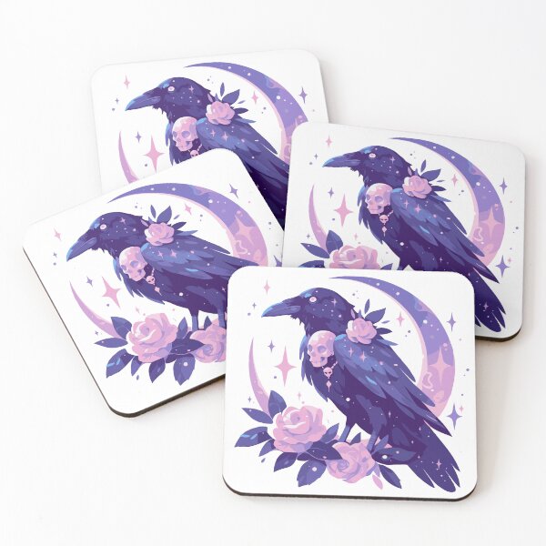 Item preview, pastel goth crow designed and sold by craftyaliens.