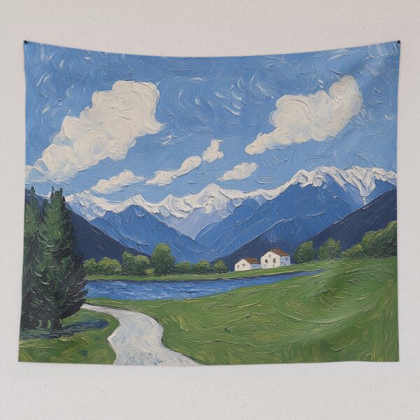 Item preview, Austria landscape | Post-impressionist painting style designed and sold by ComicsFactory.