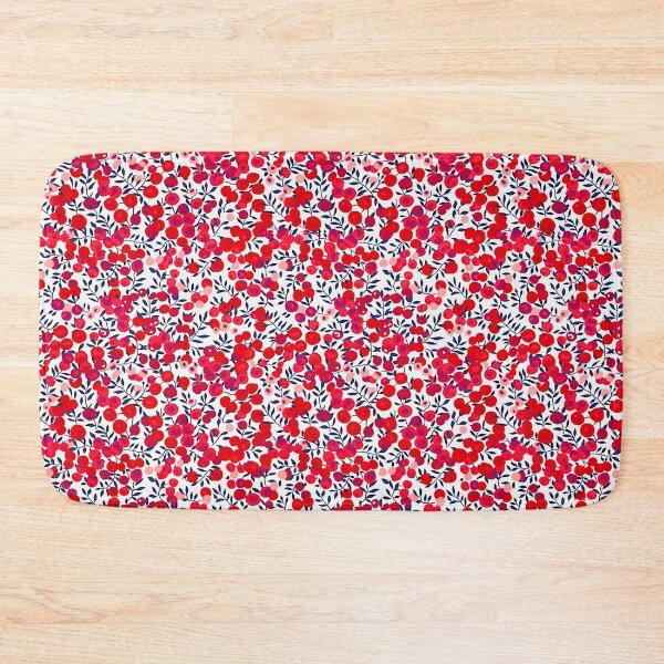 Item preview, red and white floral print fabric designed and sold by Yonacreation.