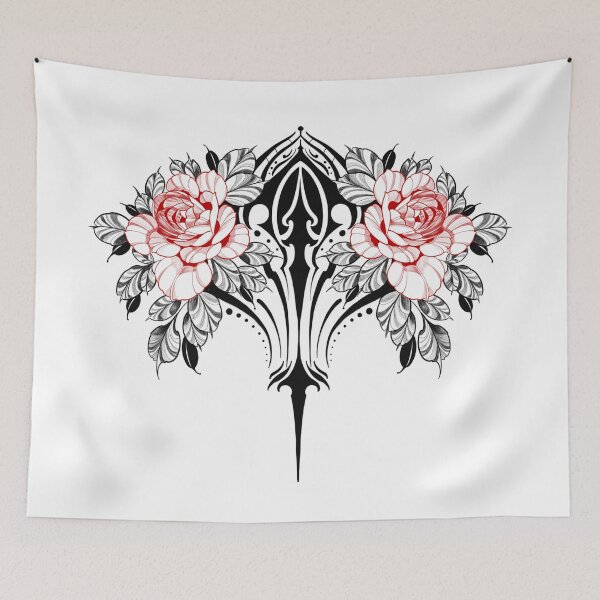 Item preview, Red flowers and tribal designed and sold by 7Delamancha.