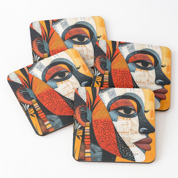 Item preview, Vibrant abstract portrait with geometric patterns. designed and sold by Artessie.