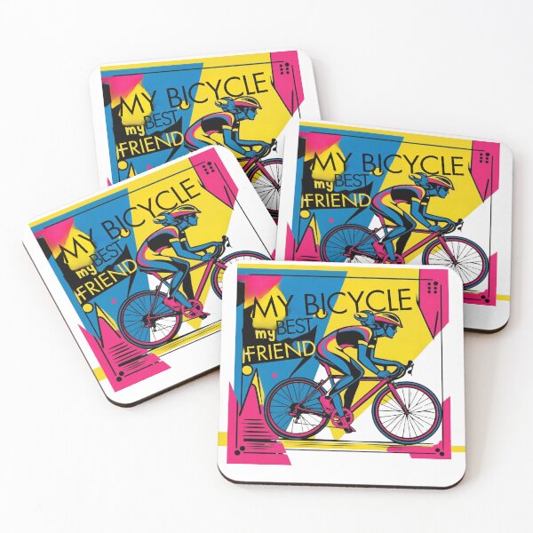 Item preview, My bicycle, my best friend - vibrant cycling art print designed and sold by W-McSapa.