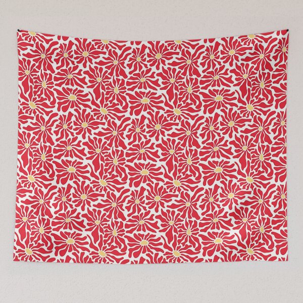 Item preview, red and yellow floral pattern designed and sold by Yonacreation.