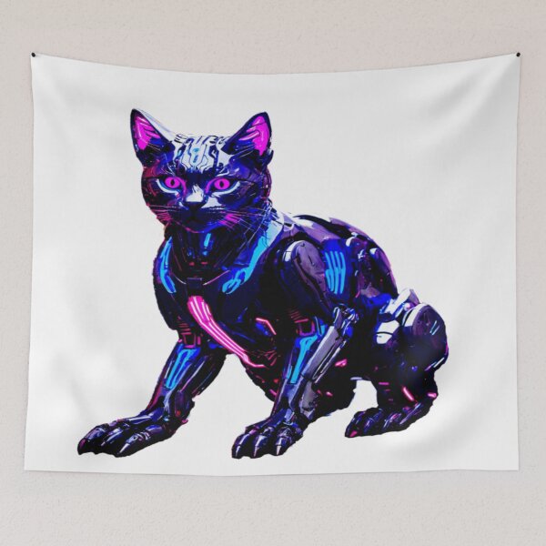 Item preview, Cyberpunk Robotic Cat designed and sold by Marimurmurprint.