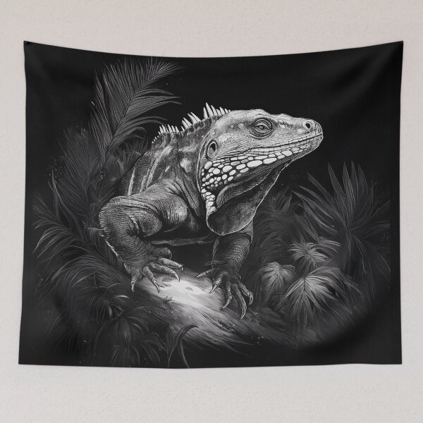 Item preview, Black and White Iguana of The Night designed and sold by Phat Dog Designs .