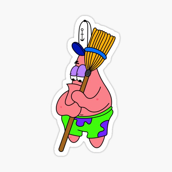 Item preview, sponge bob, patrick star broom designed and sold by DibujandoPorfa.