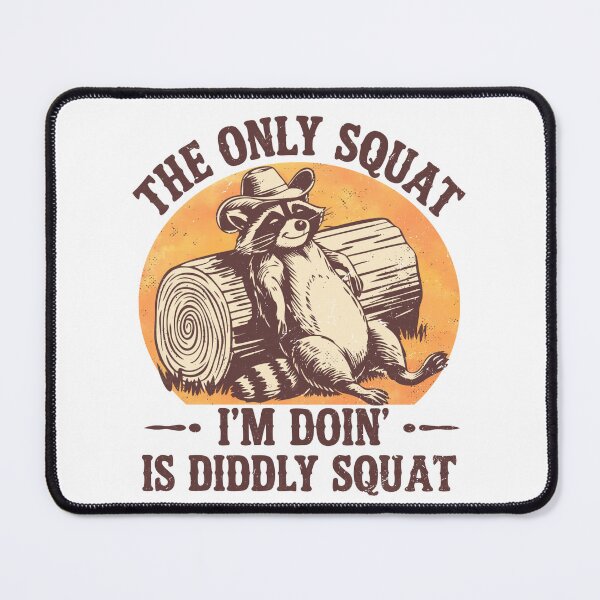 Item preview, Lazy Raccoon Cowboy – Funny Country Squat Joke designed and sold by Aredbox.