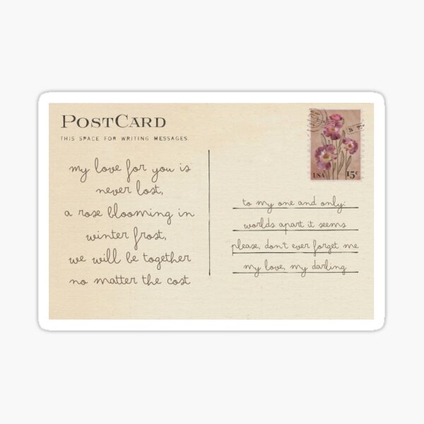 Item preview, Romantic Postcard designed and sold by Moonlight Pearls & Poppies.