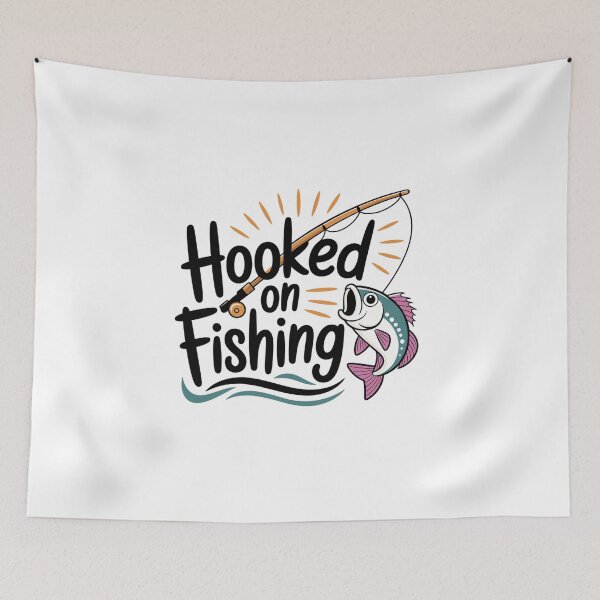 Item preview, Hooked On Fishing-funny Fishing Motif designed and sold by MrERNST.