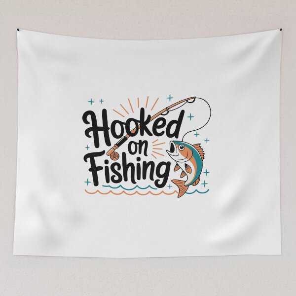 Item preview, Hooked On Fishing-funny Fishing Motif designed and sold by MrERNST.