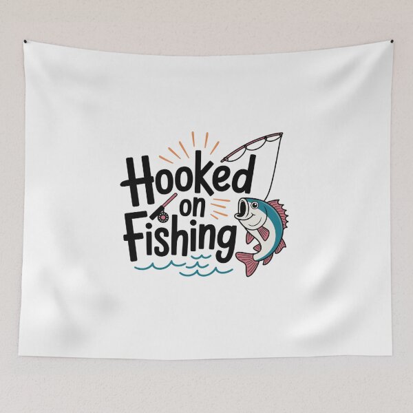 Item preview, Hooked On Fishing-funny Fishing Motif designed and sold by MrERNST.