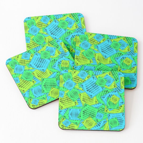 Item preview, A bright pattern of signs with the question "Who is a dictator?" designed and sold by Cherevan.