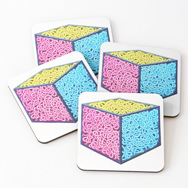 Item preview, Neon Doodle #3 --- Cube with 3 colors designed and sold by Tomaudebert.