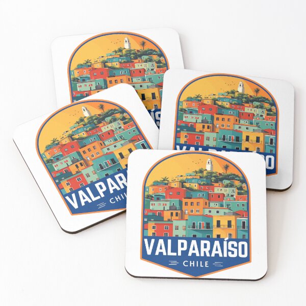 Item preview, Valparaíso in Chile Retro Travel Art Badge designed and sold by MaateoDesign.