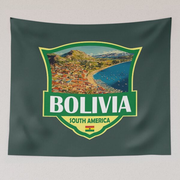 Item preview, Bolivia Illustration Retro Badge designed and sold by KrisSidDesigns.