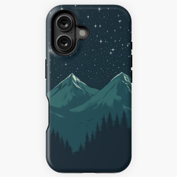 Vista previa del artículo con la obra «Cielo con luz de luna sobre un bosque y montañas.», diseñado y vendido por zubthedub.