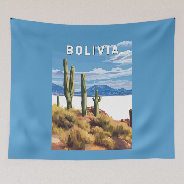 Item preview, Bolivia Illustration Travel Art Vintage designed and sold by KrisSidDesigns.