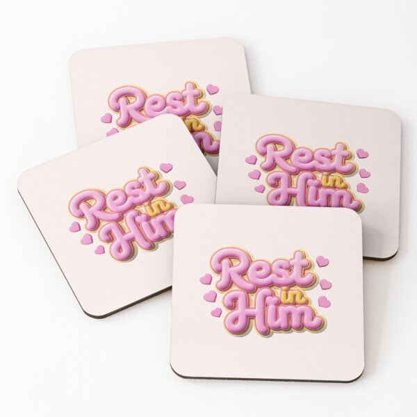 Item preview, Rest in Him – Matthew 11:28 Pink Kawaii 3D Christian Aesthetic Bible Verse designed and sold by  KnitLuv.