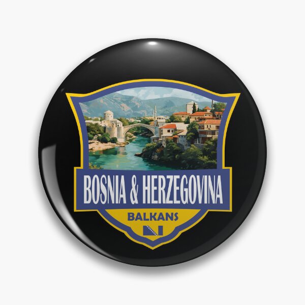 Item preview, Bosnia and Herzegovina Illustration Retro Badge designed and sold by KrisSidDesigns.