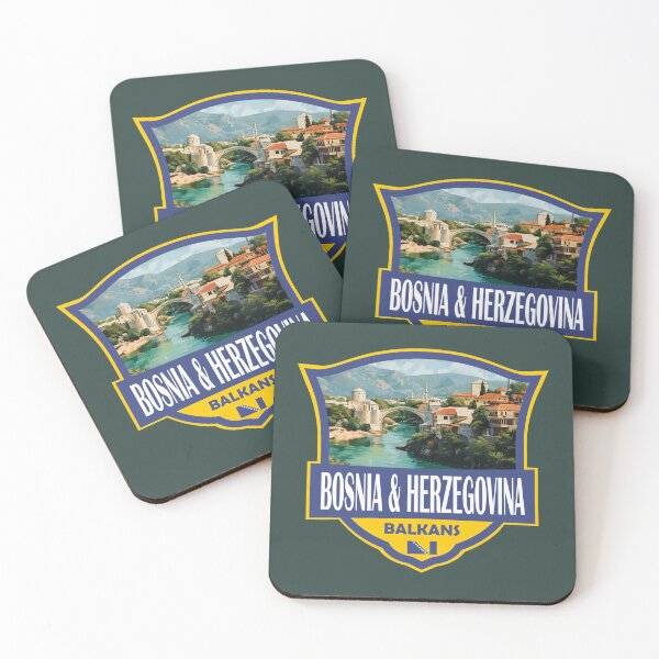Item preview, Bosnia and Herzegovina Illustration Retro Badge designed and sold by KrisSidDesigns.
