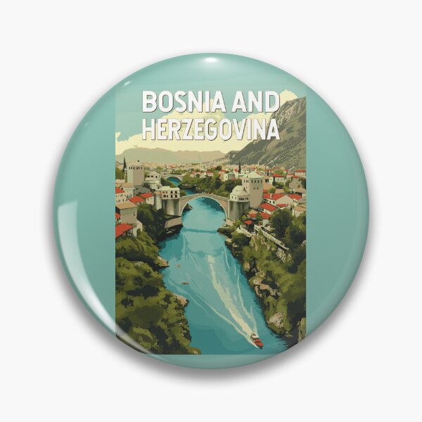 Item preview, Bosnia and Herzegovina Illustration Travel Art Vintage designed and sold by KrisSidDesigns.