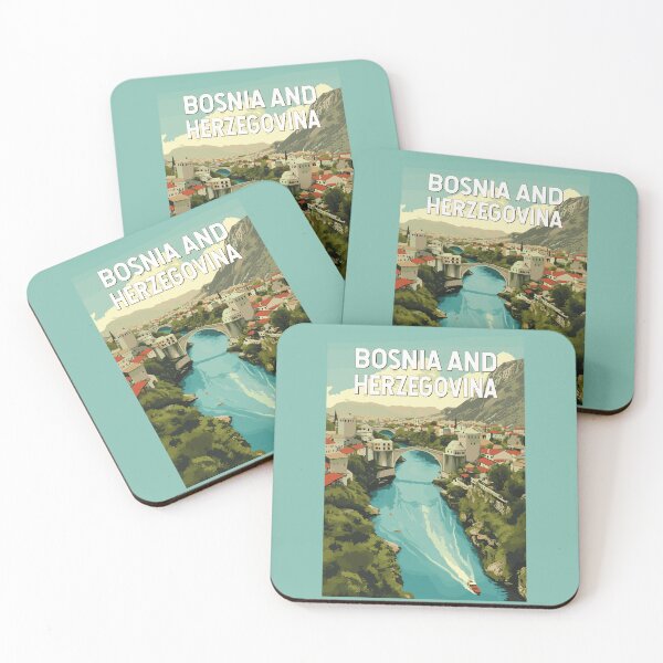 Item preview, Bosnia and Herzegovina Illustration Travel Art Vintage designed and sold by KrisSidDesigns.