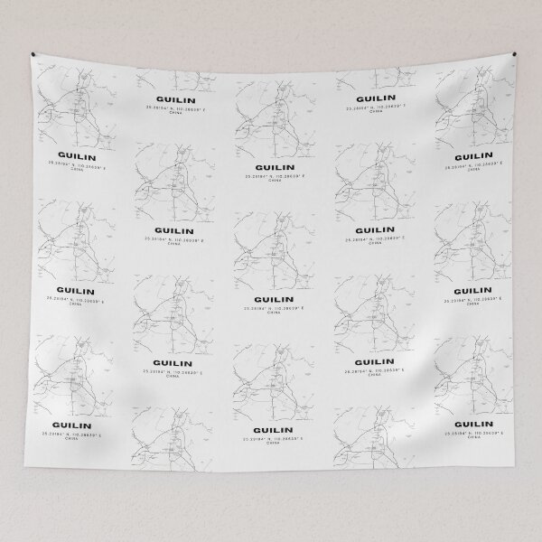 Item preview, Minimalist Guilin Map Art - China City Coordinates Design designed and sold by RM-Journey.