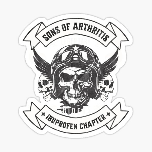 Aperçu de l'œuvre Chapitre Ibuprofène des Fils de l'Arthrite Biker créée et vendue par MEMES-GER.