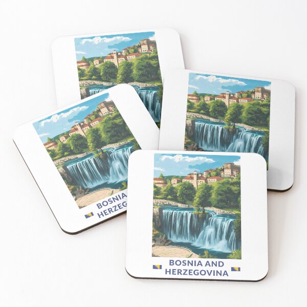 Item preview, Bosnia and Herzegovina Jajce Illustration Travel Art Vintage designed and sold by KrisSidDesigns.
