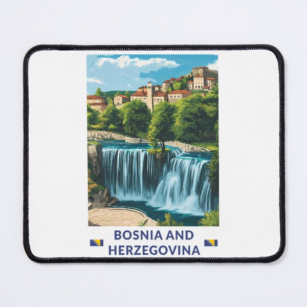 Item preview, Bosnia and Herzegovina Jajce Illustration Travel Art Vintage designed and sold by KrisSidDesigns.