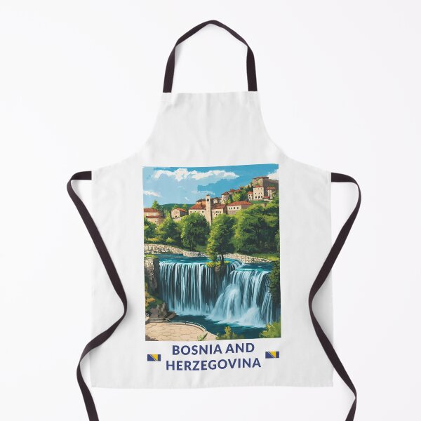 Item preview, Bosnia and Herzegovina Jajce Illustration Travel Art Vintage designed and sold by KrisSidDesigns.