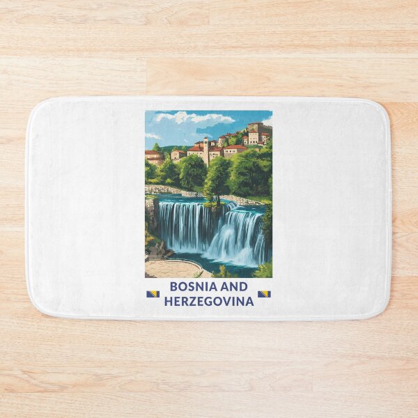 Item preview, Bosnia and Herzegovina Jajce Illustration Travel Art Vintage designed and sold by KrisSidDesigns.