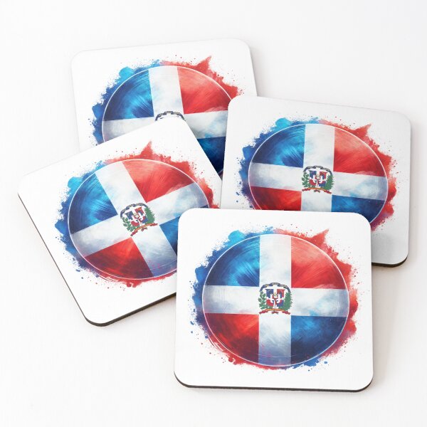 Item preview, Dominican Republic Circle Flag Watercolour Style designed and sold by FlagWardrobe.