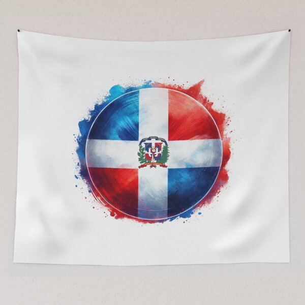 Item preview, Dominican Republic Circle Flag Watercolour Style designed and sold by FlagWardrobe.
