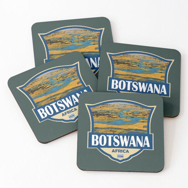 Item preview, Botswana Illustration Retro Badge designed and sold by KrisSidDesigns.