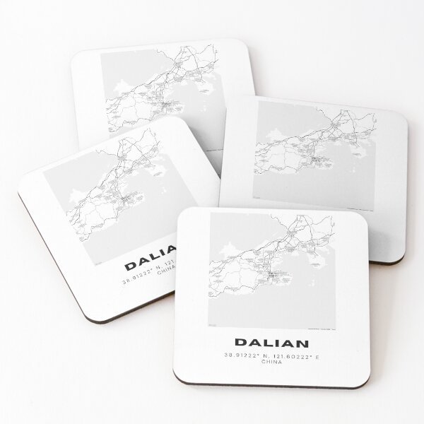 Item preview, Minimalist Dalian Map Art - China City Coordinates Design designed and sold by RM-Journey.