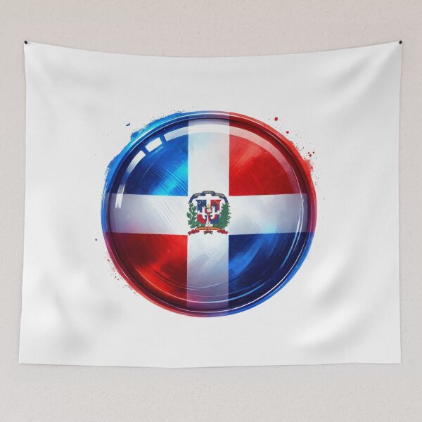 Item preview, Dominican Republic Circle Flag Watercolour Style designed and sold by FlagWardrobe.