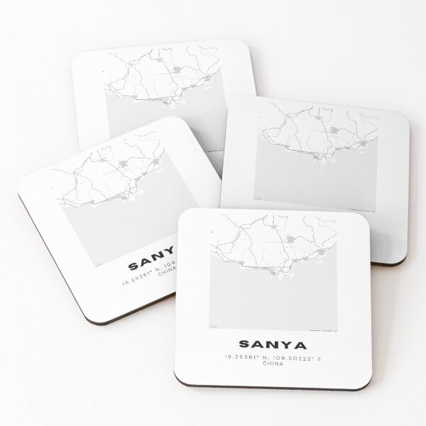 Item preview, Minimalist Sanya Map Art - China City Coordinates Design designed and sold by RM-Journey.