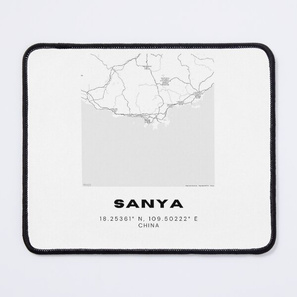Item preview, Minimalist Sanya Map Art - China City Coordinates Design designed and sold by RM-Journey.