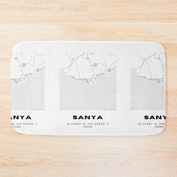 Item preview, Minimalist Sanya Map Art - China City Coordinates Design designed and sold by RM-Journey.