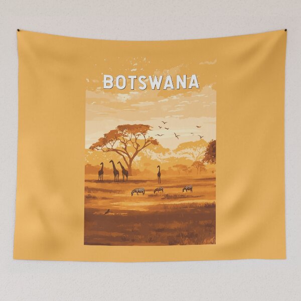 Item preview, Botswana Illustration Travel Art Vintage designed and sold by KrisSidDesigns.