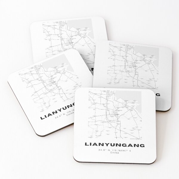 Item preview, Minimalist Lianyungang Map Art - China City Coordinates Design designed and sold by RM-Journey.