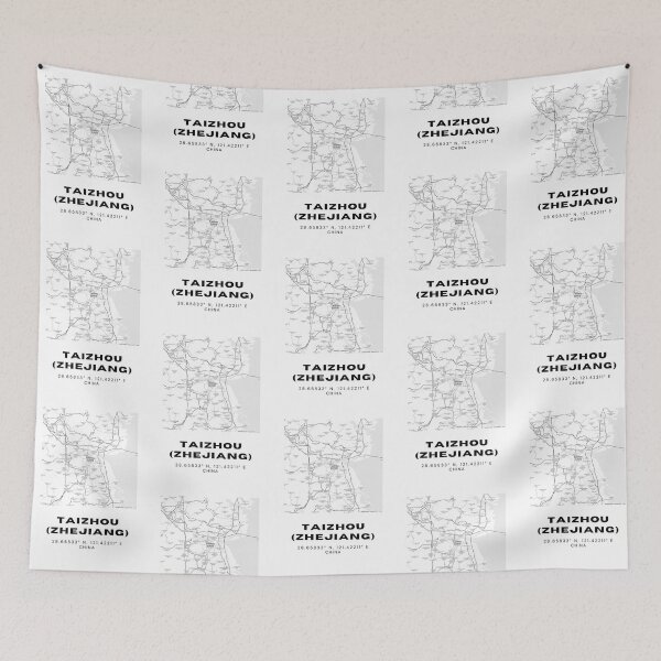 Item preview, Minimalist Taizhou Map Art - China City Coordinates Design designed and sold by RM-Journey.
