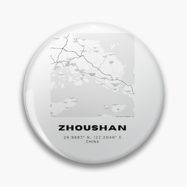 Item preview, Minimalist Zhoushan Map Art - China City Coordinates Design designed and sold by RM-Journey.