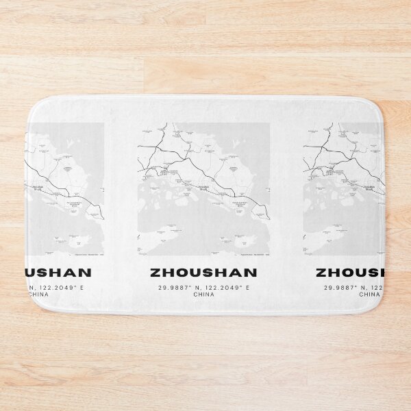 Item preview, Minimalist Zhoushan Map Art - China City Coordinates Design designed and sold by RM-Journey.