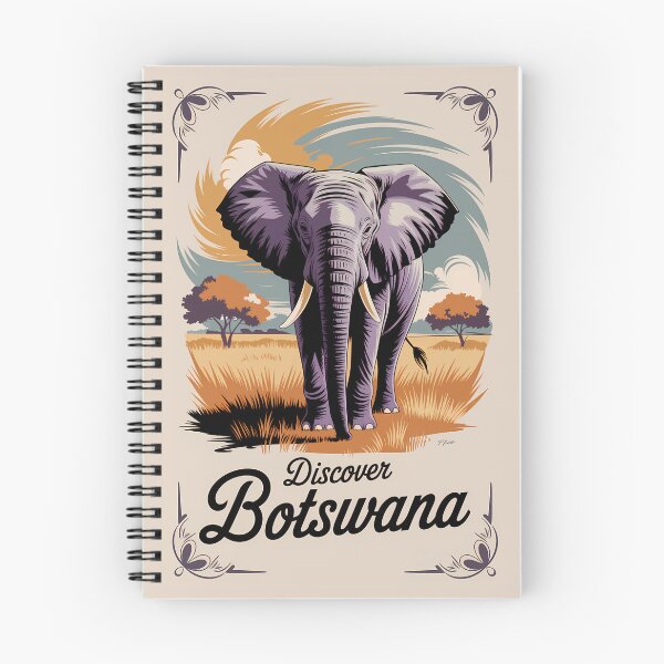 Item preview, Botswana Elephant Illustration Travel Art Vintage designed and sold by KrisSidDesigns.