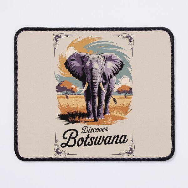 Item preview, Botswana Elephant Illustration Travel Art Vintage designed and sold by KrisSidDesigns.